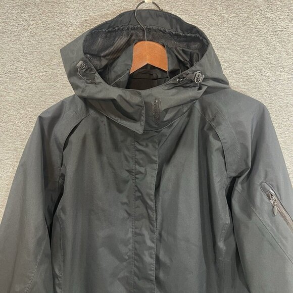 Eddie Bauer Jacket Men Large Weather Edge Black Hooded Windbreaker Rain Jacket - Picture 3 of 16